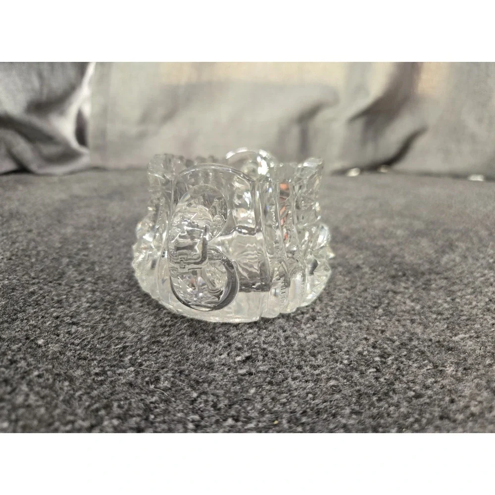 EAPG US Glass MINNESOTA #15055 Clear Toothpick Holder 3-hdld scalloped sawtooth